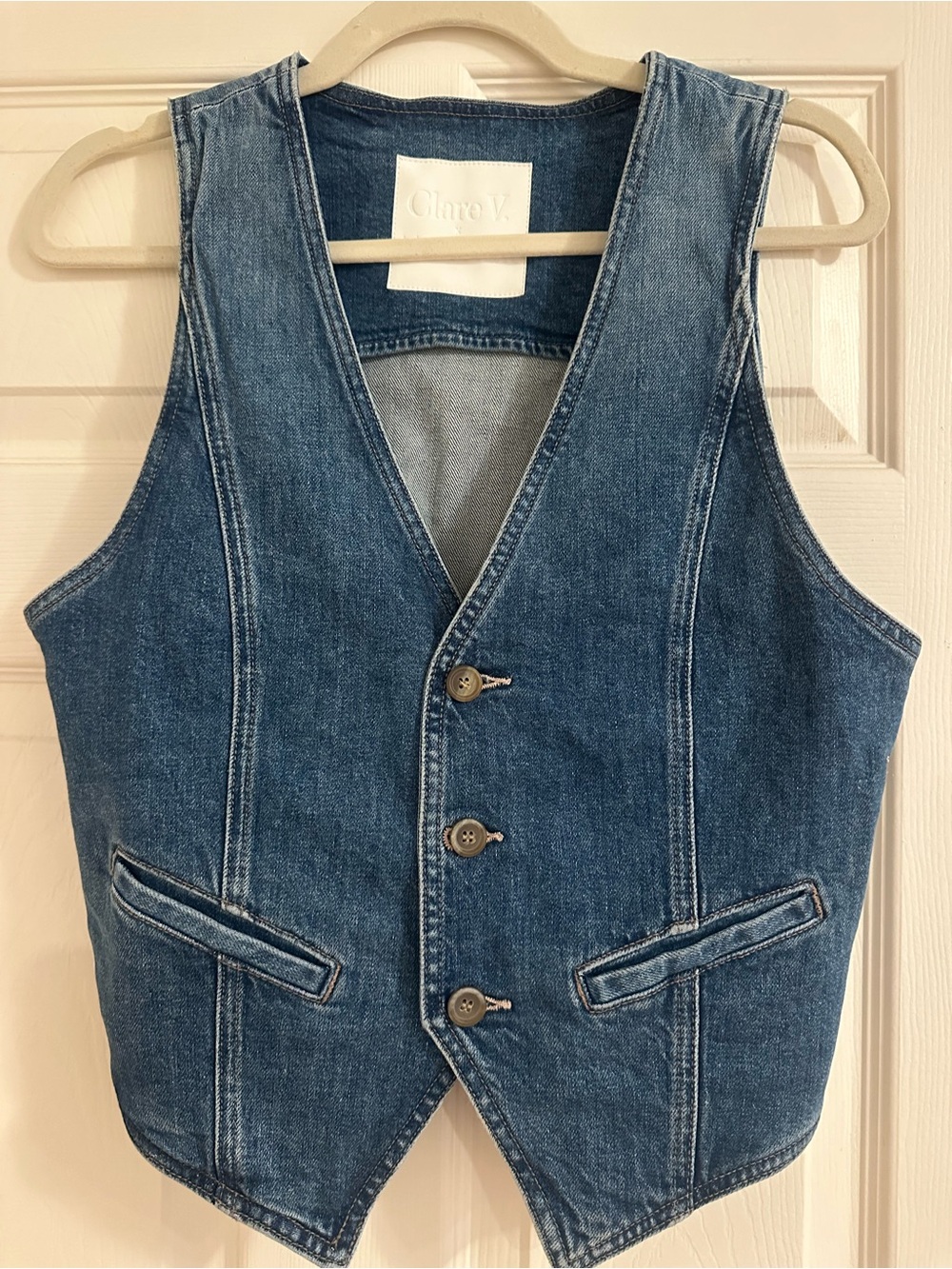 MOTHER Blue Denim V-Neck Tank Vest